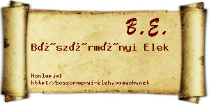 Böszörményi Elek névjegykártya